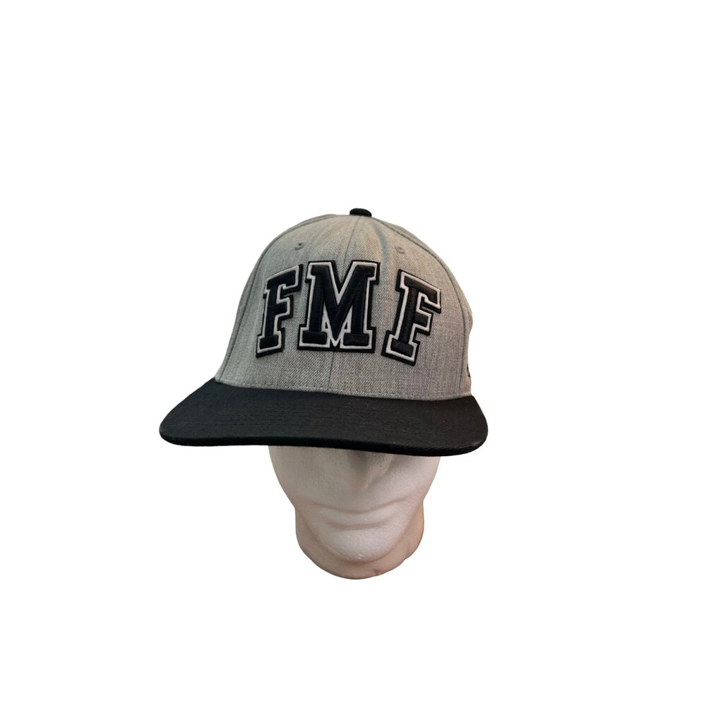 FMF Racing Wool Blend Grey Black Snapback Hat Adjustable One Size